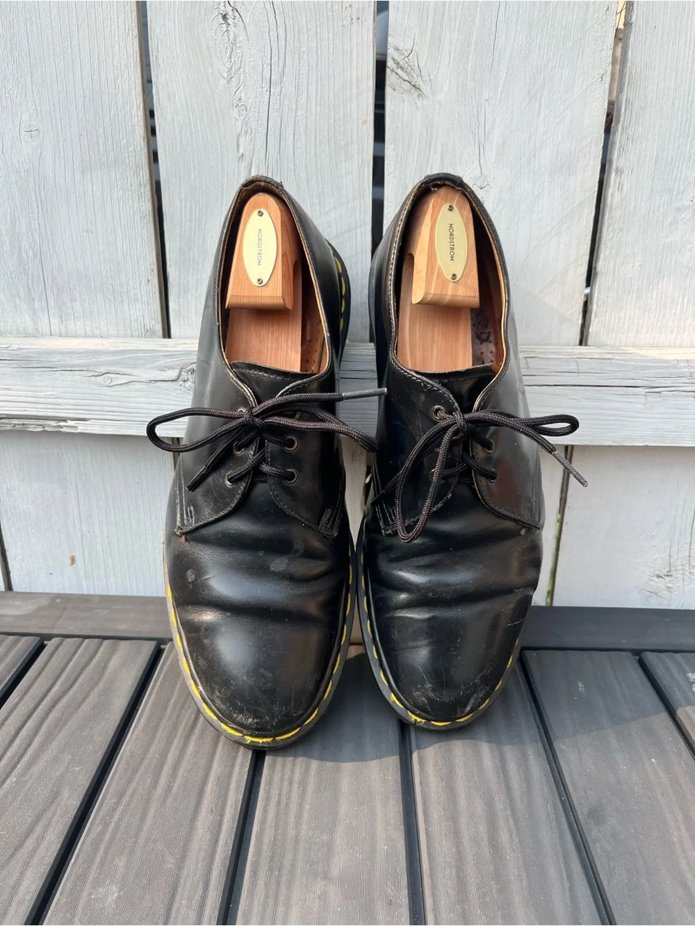 Vintage 90s Dr. Doc Martens 1461 Black Leather Oxford Made in England Size 10